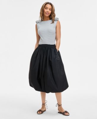 On 34th - Women's Bubble-Hem Midi Skirt