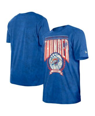 New Era - Men's Blue Oklahoma City Thunder Hardwood Classics Oversized Boxy Mineral Wash T-Shirt