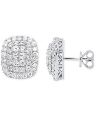 Forever Grown Diamonds - Lab Grown Diamond Cushion Cluster Stud Earrings (2 ct. t.w.)