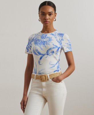 Lauren Ralph Lauren - Women's Paisley Stretch Cotton Crewneck Tee