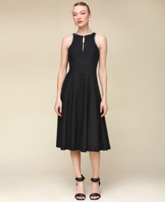 Avec Les Filles - Women's Panelled Halter Swing Dress