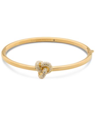 kate spade new york - Gold-Tone Pav&eacute; Double Knot Bangle Bracelet