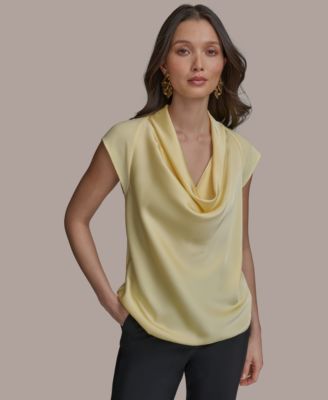 Donna Karan New York - Women's Mixed Media Cowlneck Top