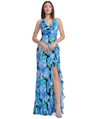 Dress the Population - Women's Kathleen Ruffle-Trim Halter Gown