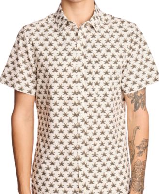 Paisley & Gray - Men's Gilby Slim Fit Short Sleeve Printed Button-Front Swim Shirt