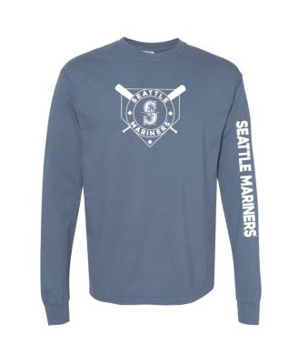 Soft As A Grape - Women's Navy Seattle Mariners Pigment Dye Long Sleeve T-Shirt