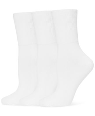 Hue - Women's 3-Pk. Bobby Ribbed-Cuff Crew Socks