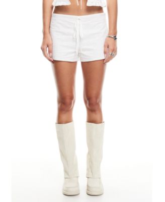 Lioness - Women's Bardot Cotton Eyelet Tie-Front Shorts