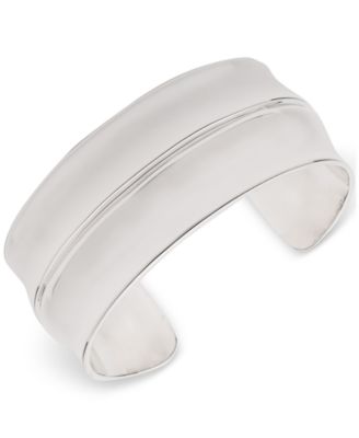 Lauren Ralph Lauren - Silver-Tone Polished Concave Wide Cuff Bracelet