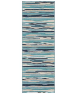 Livabliss - City CIT-2321 Aqua 2'7" x 7'3" Runner Area Rug