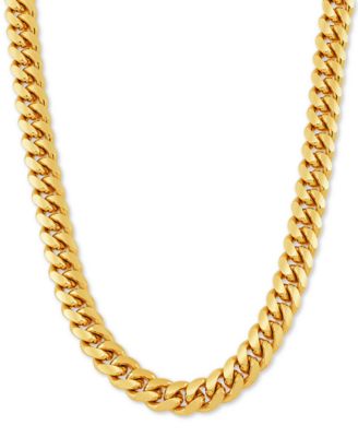 Macy's - Cuban Link 26" Chain Necklace in 18k Gold-Plated Sterling Silver or Sterling Silver