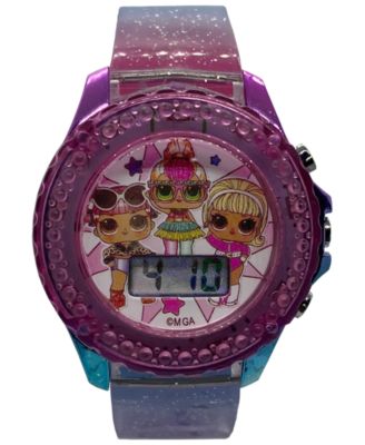 Accutime - Kid's LOL Surprise Digital Rainbow Glitter Silicone Strap Watch 34mm