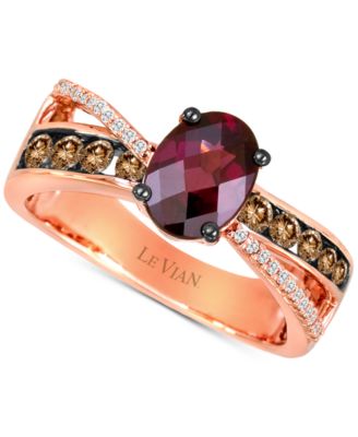 Le Vian - Raspberry Rhodolite (1-1/3 ct. t.w.) & Diamond (1/2 ct. t.w.) Ring in 14k Rose Gold