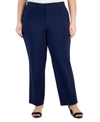 JM Collection - Plus Size Curvy-Fit Straight-Leg Pants