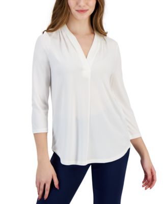 JM Collection - Petite V-Neck Top, Created for Macy's