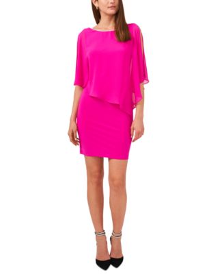 MSK - Petite Cape-Overlay Sheath Dress