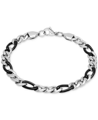 STEELTIME - Men's Two-Tone Stainless Steel Figaro Link Chain Bracelet