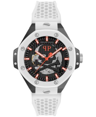 Philipp Plein - Men's Automatic Skeleton Royal White Silicone Strap Watch 46mm