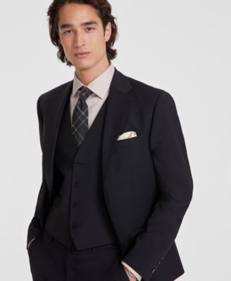 Calvin Klein - Men's Slim-Fit Stretch Gray Sharkskin Suit Jacket