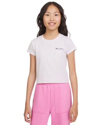 Champion - Big Girls Ribbed Crewneck Short-Sleeve T-Shirt