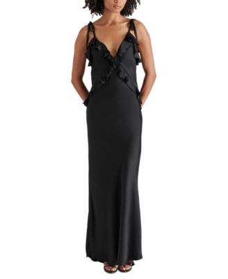Steve Madden - Women's Adalina Ruffle-Front Satin Dress