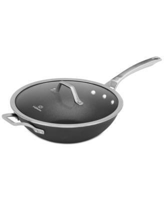 Calphalon - Signature Nonstick 12" Flat-Bottom Wok with Cover
