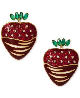 AJOA - 18k Gold-Plated Mixed Stone Chocolate-Covered Strawberry Drop Earrings