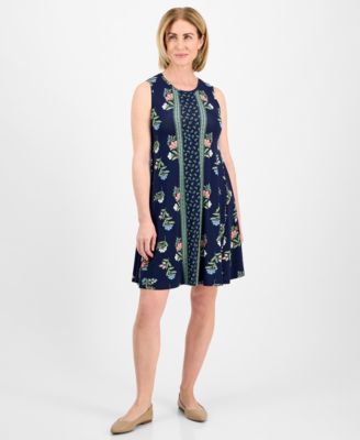 Style & Co - Petite Floral-Print Sleeveless Flip-Flop Dress
