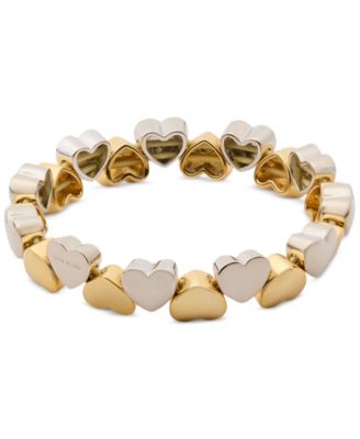 kate spade new york - Two-Tone Polished Heart Double Row Stretch Bracelet