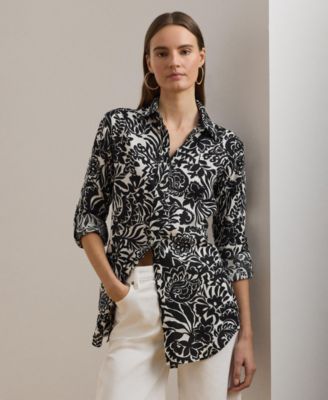 Lauren Ralph Lauren - Women's Relaxed-Fit Floral Linen Shirt