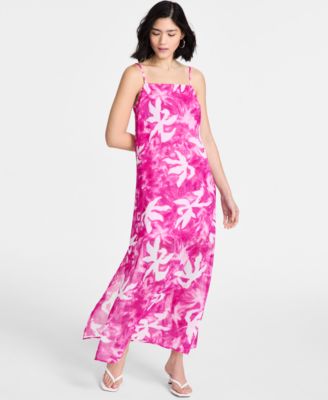 Bar III - Women's Printed Sheer Overlay Maxi Dress