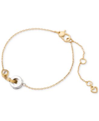 kate spade new york - Two-Tone Crystal & Interlinking Ring Bracelet