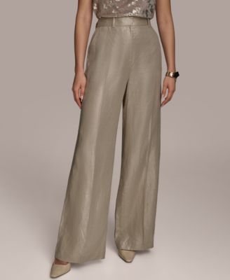 Donna Karan New York - Women's Metallic Linen Wide-Leg Pants