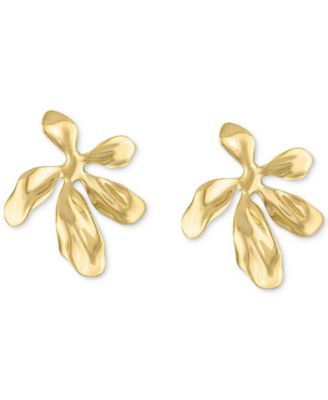 BEN ONI - 18k Gold-Plated Stainless Steel Sculptural Flower Drop Earrings