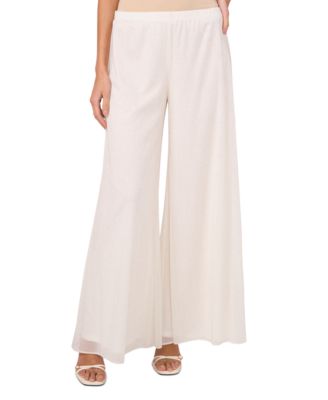 MSK - Petite High-Rise Pull-On Palazzo Glitter Pants
