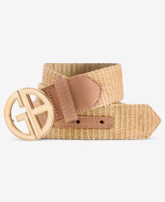 Giani Bernini - Logo-Buckle Straw Belt