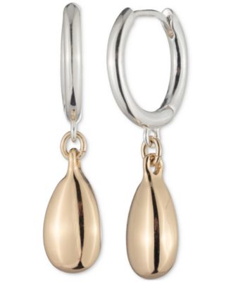 Lauren Ralph Lauren - Two-Tone Pear-Shape Charm Hoop Earrings