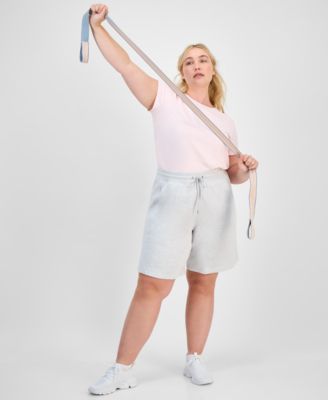 ID Ideology - Plus Size Cotton-Blend Pull-On Bermuda Shorts