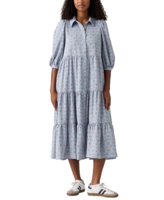 Levi's - Women's Cynthia Puff-Sleeve Tiered Midi Dress