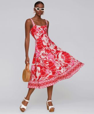 Avec Les Filles - Women's Fit & Flare Floral-Print Dress
