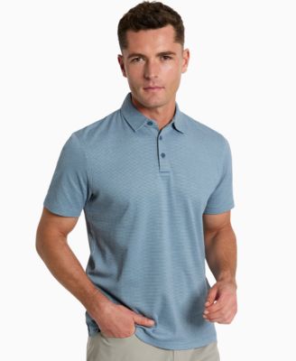Kenneth Cole - Men's Slim-Fit Two-Toned Textured-Knit Polo Shirt