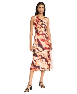 Donna Morgan - Women's Sleeveless Cowlneck Midi Dress