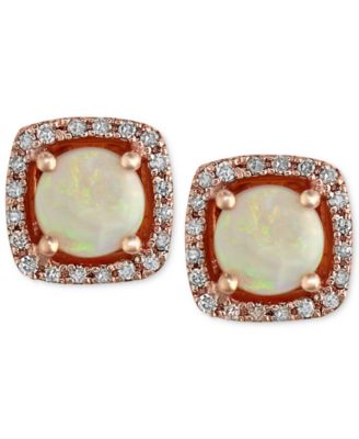 EFFY Collection - Opal (3/4 ct. t.w.) and Diamond (1/8 ct. t.w.) Stud Earrings in 14k Rose Gold