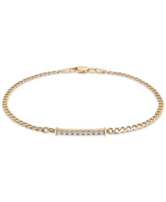 Audrey by Aurate - Diamond Bar Curb Link Bracelet (1/6 ct. t.w.) in Gold Vermeil