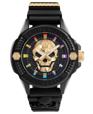 Philipp Plein - Men's The Kull Black Silicone Strap Watch 44mm