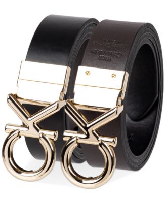 Calvin Klein - Women's Reversible Puffed CK Monogram Buckle Belt