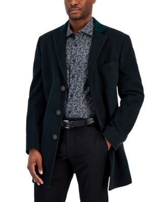 Tallia - Men's Three-Button Wool Overcoat