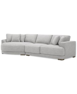 Furniture - 135" 2-Pc. Fabric Sectional with Cuddler