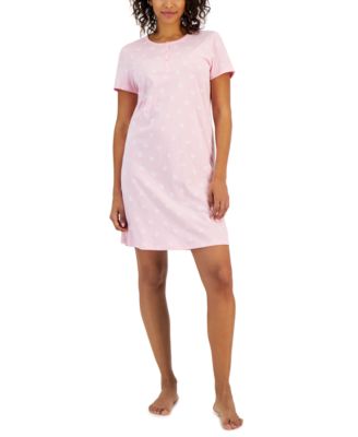 Charter Club - Women's Cotton Printed Henley Sleepshirt