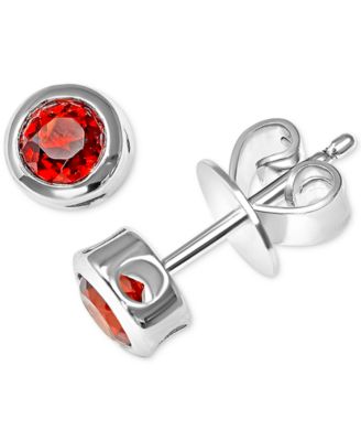Macy's - Amethyst Bezel-Set Stud Earrings (3/8 ct. t.w.) in Sterling Silver (Also in Blue Topaz, Garnet, & Peridot)